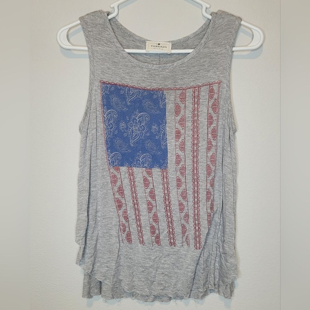 Threads Studio American Flag Split Side Tank